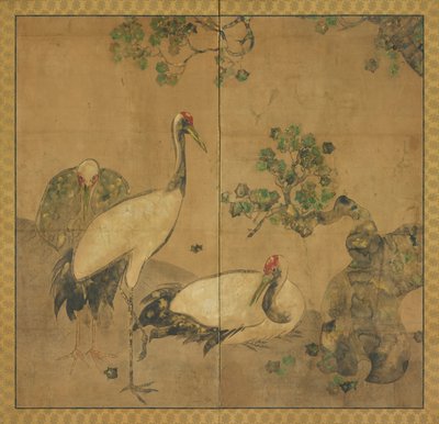 Három daru egy fa alatt, Edo-korszak, 1615-1868. alkotó: Unbekannt