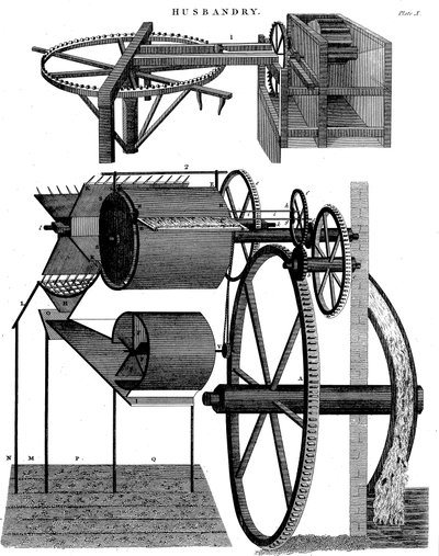 Andrew Meikle skót feltaláló és malommester cséplőgépe, 1811 alkotó: Unbekannt