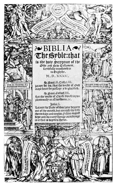 A Coverdale Biblia címlapja, 1535 1926 alkotó: Unbekannt
