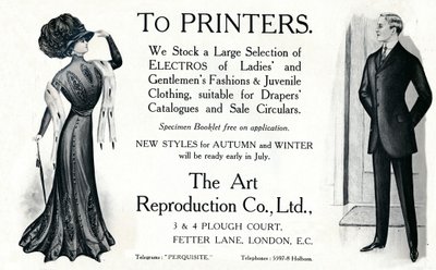Nyomtatóknak – The Art Reproduction Co., Ltd. hirdetés, 1909. alkotó: Unbekannt