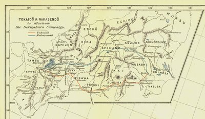 Tokaido & Nakasendo to illustrate the Sekigahara Campaign, 1903. alkotó: Unbekannt