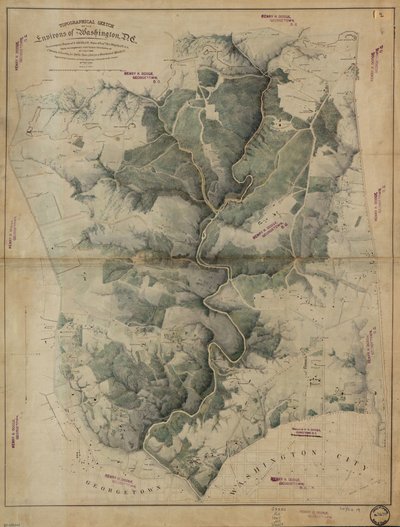 Washington, D.C. környékének topográfiai vázlata alkotó: Unbekannt