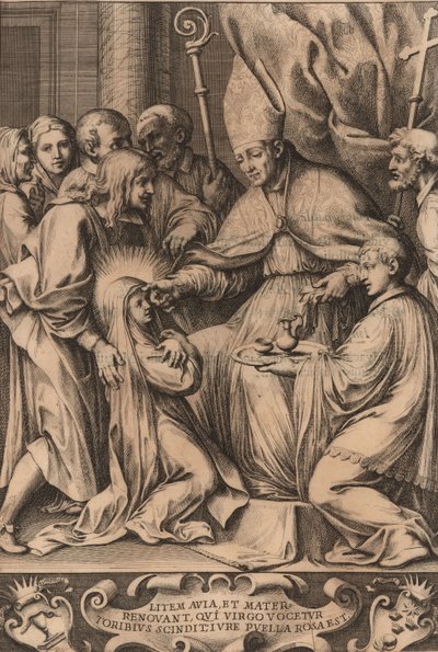 Toribio Alfonso Mogrovejo megerősíti a limai rózsát, 1670. alkotó: Unbekannt