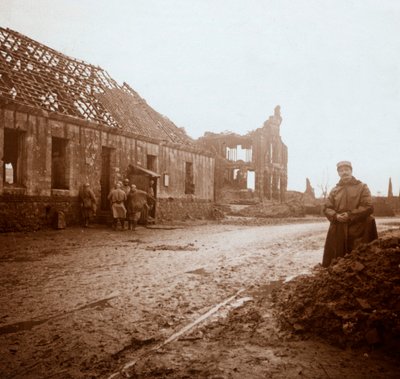 Városháza, Ablain-Saint-Nazaire, Észak-Franciaország, 1914-c1918. alkotó: Unbekannt