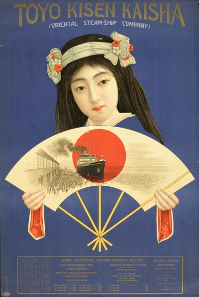 Toyo Kisen Co., Ltd.-Orienta l S Thea m and p Company, Yokohama, 1917. alkotó: Unbekannt
