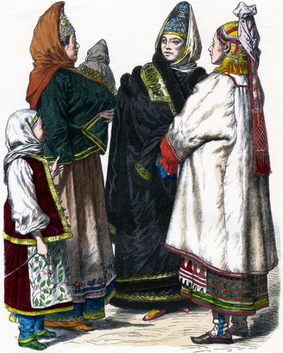 Hagyományos orosz viselet, c1850 alkotó: Unbekannt