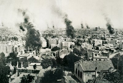 Tragikus hét 1909, Kolostorok tüze. A kép a "La Actualidad" magazinban jelent meg. Barcelona, ​​Spanyolország alkotó: Unbekannt