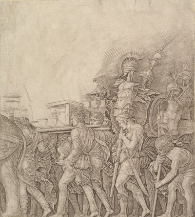 Caesar diadala: Trófeákat vivő katonák, kb. 1490. alkotó: Unbekannt