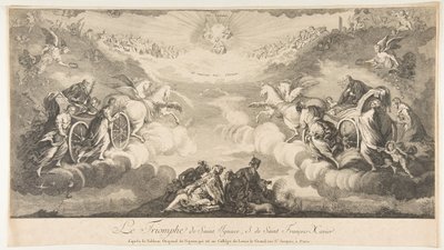 Szent Ignác és Szent Ferenc Xavier diadala Le Triomphe de Saint Ignace et..., 17. század. alkotó: Unbekannt