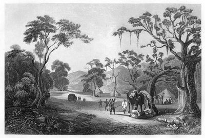 Csapatok táboroztak a Keree-hágó bejáratánál, Meeruttól északra, Indiában, 1860 alkotó: Unbekannt