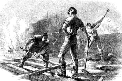 Vasutat felszakító csapatok, amerikai polgárháború, 1861-1865 c1880 alkotó: Unbekannt