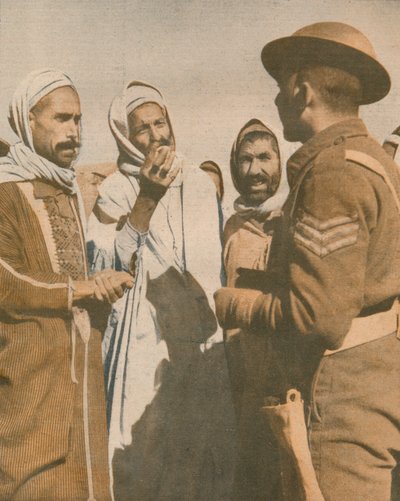 A tunéziai arabok egy brit őrmestert fogadnak Chaouachban, 1943 alkotó: Unbekannt