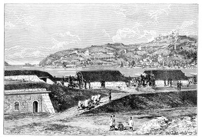 Török ütegek és a Boszporusz bejárata a Fekete-tengernél, Törökország, 1895 alkotó: Unbekannt