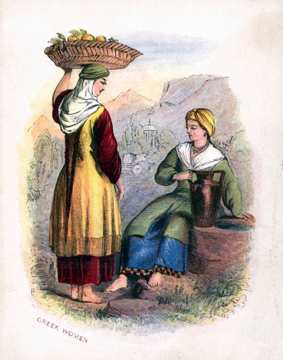 Két görög nő, c1809 alkotó: Unbekannt