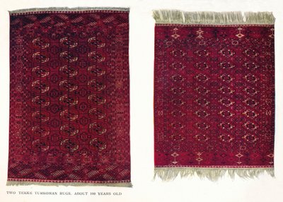 Két Tekke Turkoman szőnyeg, c1800 alkotó: Unbekannt