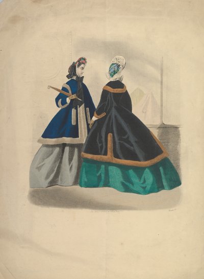 Két kabátot viselő nő, 1863-64. alkotó: Unbekannt