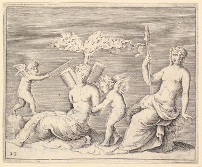 Két nő és két Ámor, megjelent kb. 1599-1622. alkotó: Unbekannt