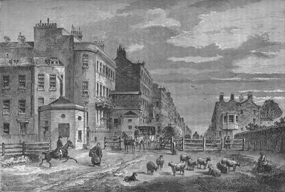 Tyburn Turnpike, Westminster, London, 1820-1878 alkotó: Unbekannt