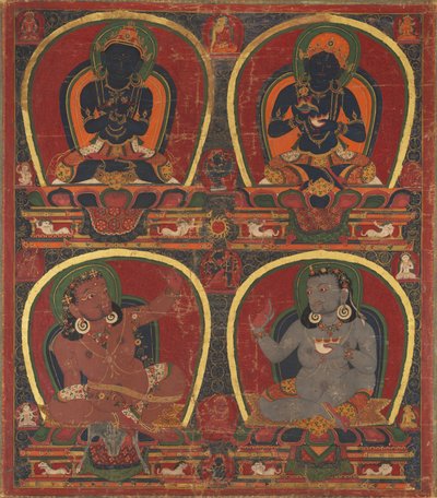 Vadzsradhara, Önzetlenség és Mahasiddhák Virupa és Kanha, s. 1450. alkotó: Unbekannt