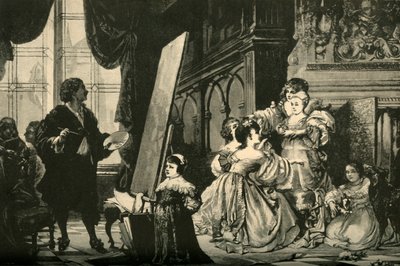 Vandyck I. Károly gyermekeit festve, 1883. alkotó: Unbekannt