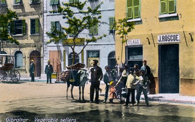 Zöldségárusok, Gibraltár, 1945 alkotó: Unbekannt