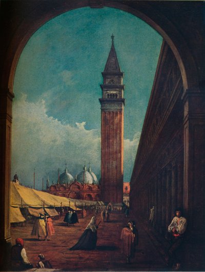 Velence: Vásár a Szent Márk téren, a délnyugati végi boltíven át nézve, 1863 alkotó: Unbekannt