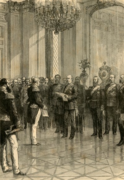Versailles, 1871: Vilmos király kikiáltása Németország császárává, 1890. alkotó: Unbekannt