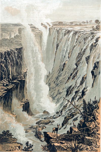 Victoria-vízesés, Afrika, keletről nézve, 1866 alkotó: Unbekannt