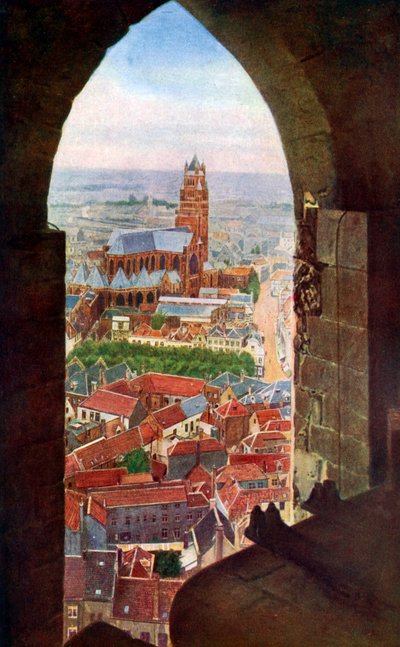 Kilátás a brugge-i haranglábból, Belgium, 1924 alkotó: Unbekannt