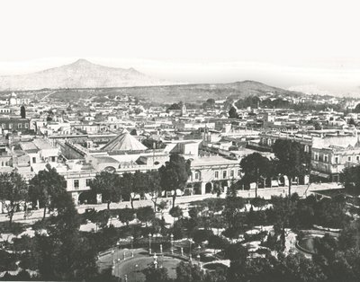 Kilátás a katedrálisból, Puebla, Mexikó, 1895. alkotó: Unbekannt