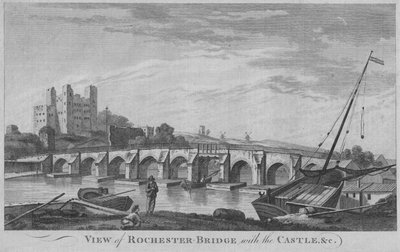 Kilátás a Rochester Bridge-re a kastéllyal stb., 1779. alkotó: Unbekannt