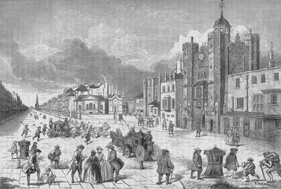 Kilátás a St James palotára, Westminster, London, Anna királynő idejében, 1710 1878. alkotó: Unbekannt