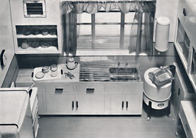 Kilátás a konyhára, tervezte H.M.V. Háztartási gépek, 1938 alkotó: Unbekannt