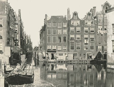 Kilátás az egyik fő csatornára, Amszterdam, Hollandia, 1895. alkotó: Unbekannt