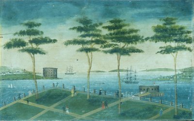 View of the Battery, New York, 1800-1850. alkotó: Unbekannt