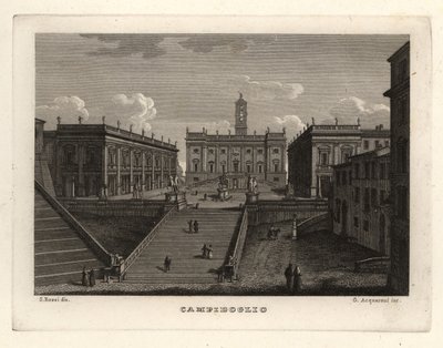 Kilátás a Capitolium-hegyre, Campidoglio, Róma, és a Palazzo Senatorio alkotó: Unbekannt