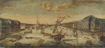 Kilátás a Néva folyó partjára, 1753 alkotó: Unbekannt