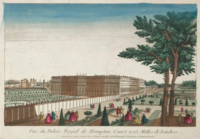 Kilátás a Hampton Court királyi palotájára, 18. század. alkotó: Unbekannt