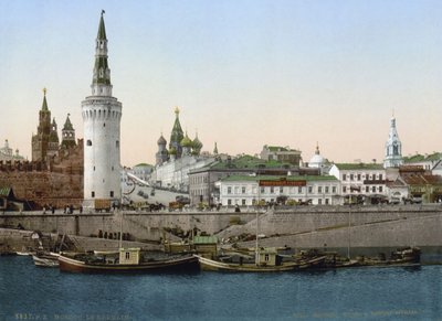 Kilátás a Szent Bazil-lejtőre, a Moszkva folyó felől nézve, Moszkva, Oroszország, c1890-c1905 alkotó: Unbekannt