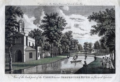 Kilátás a Cassina és a Serpentine folyó hátsó részére a Chiswick Gardensben, Londonban alkotó: Unbekannt