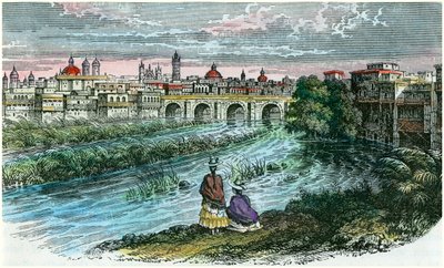 Kilátás Lima városára, Peru fővárosára a Rimac folyóról, 1875 alkotó: Unbekannt