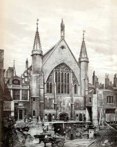 Kilátás a Guildhall keleti végére és a régi könyvtárra, City of London, 1886 alkotó: Unbekannt