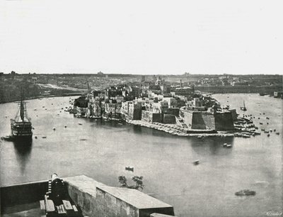 Kilátás a kikötőre, Valletta, Málta, 1895. alkotó: Unbekannt
