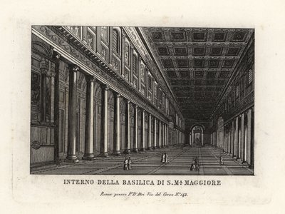Kilátás a Santa Maria Maggiore-bazilika belsejére, a Szent Mária-templom, Róma alkotó: Unbekannt