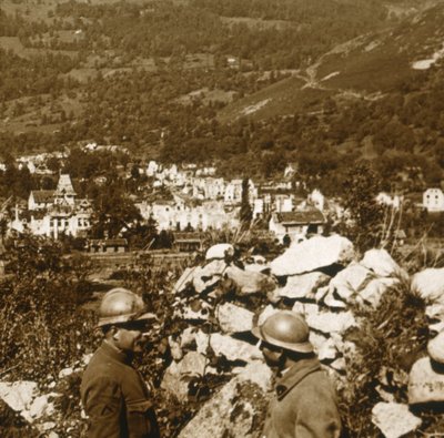 Kilátás a vonalakra, Metzeral, Észak-Franciaország, c1914-c1918 alkotó: Unbekannt