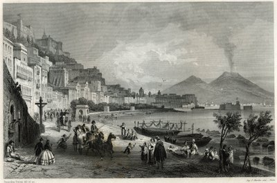 Kikötő és Nápoly városa a 19. században Louis Enault (1824-1900) francia újságíró és utazó Földközi-tengerről szóló könyvében. alkotó: Unbekannt