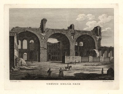 Kilátás a Béke templomának romjaira vagy a Vespasianus fórumára, Tempio della Pace, Róma alkotó: Unbekannt