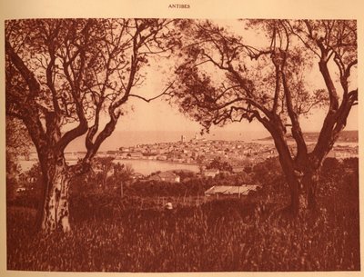Kilátás az olajfákon keresztül Antibes-re, 1930. alkotó: Unbekannt