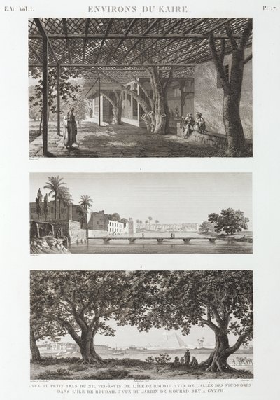 Kilátások Kairó körül, Egyiptom, 1798 alkotó: Unbekannt