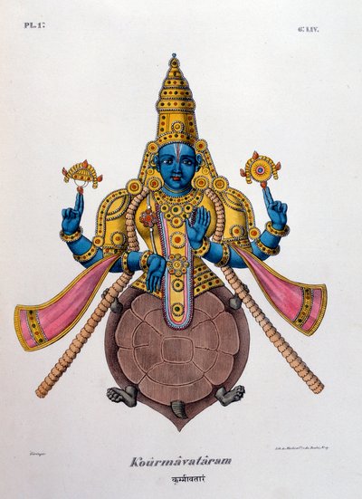 Visnu, a hindu háromság egyik istene, trimurti, 1828 alkotó: Unbekannt